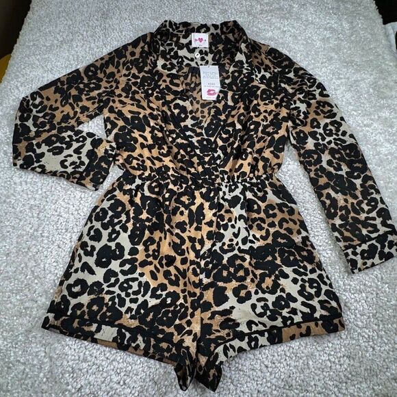 Buddy Love Lara Romper Cheetah Animal Print NEW - Picture 1 of 8